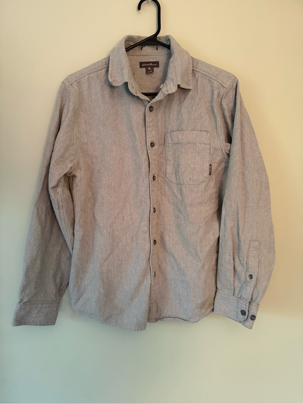 Eddie Bauer Men's Light Beige Corduroy Button-Down Shirt